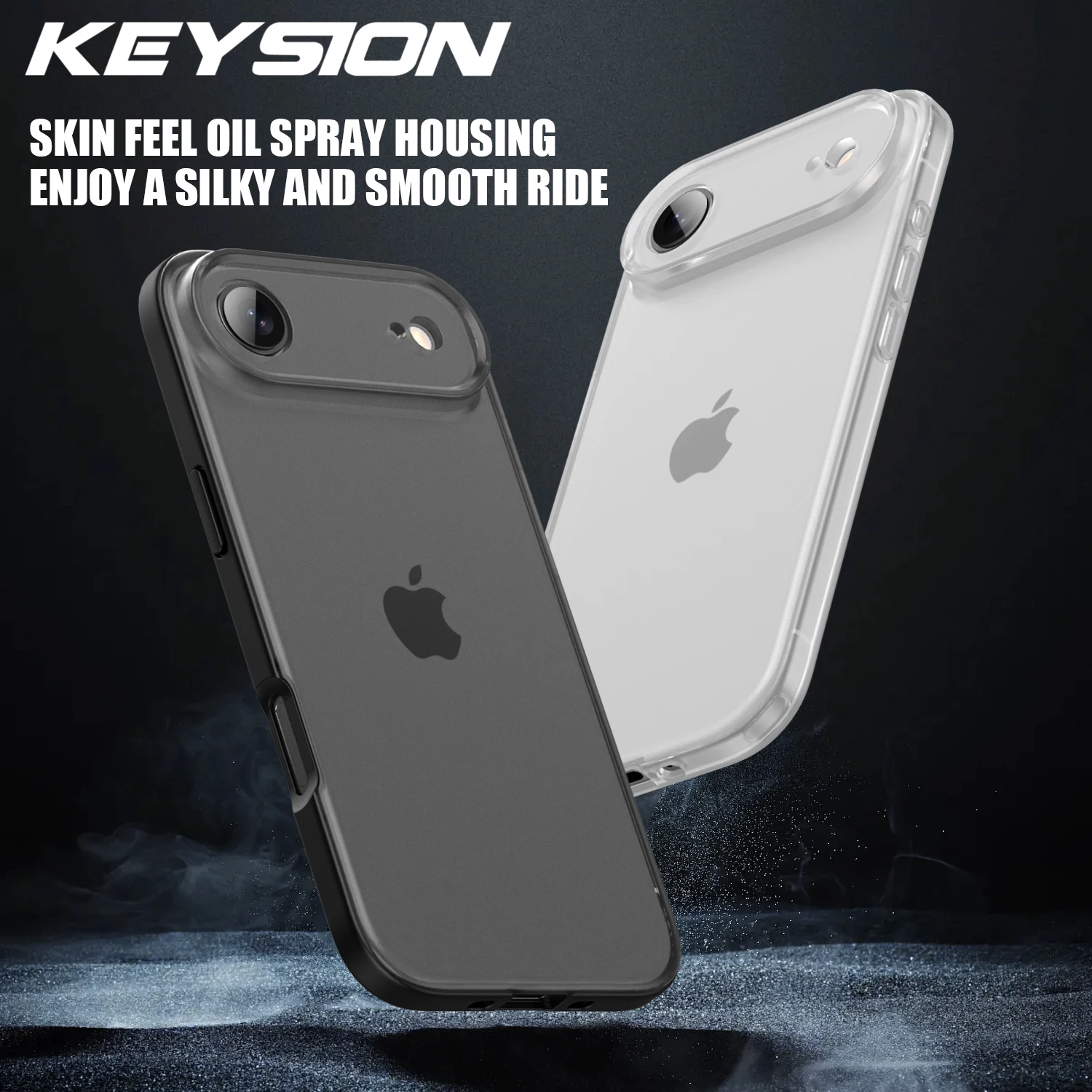 

Прозрачный матовый чехол KEYSION для iPhone 17, воздушный полупрозрачный мягкий силикон + противоударная задняя крышка для телефона из ПК для iPhone 17, Air 2025