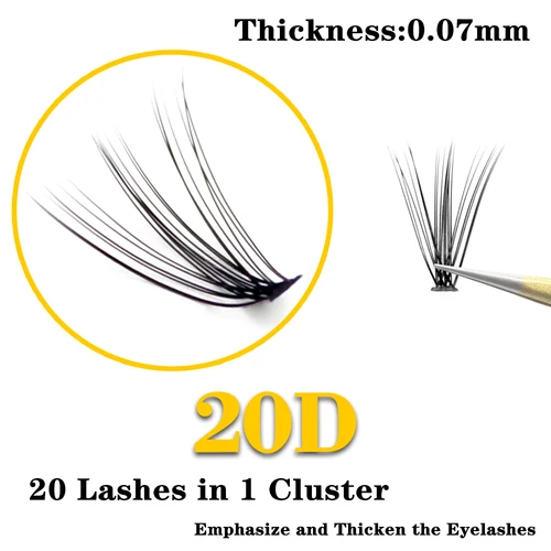Imagen 2 del producto 20D/30D/40D/50D 60 mechones extensión de pestañas de visón Natural 3D volumen ruso pestañas postizas herramientas de maquillaje de grupo Individual cilios