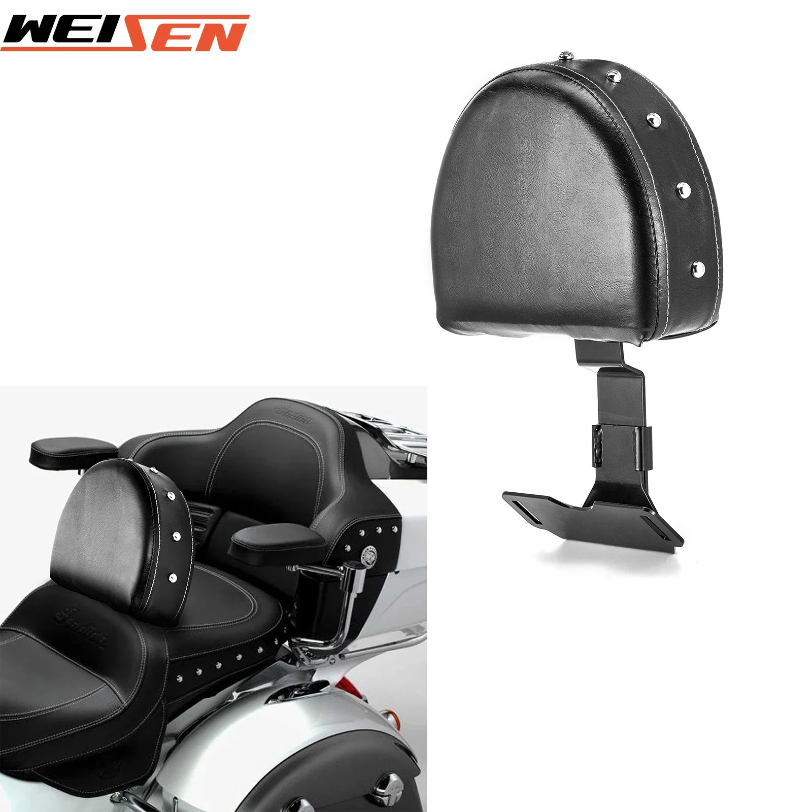 

Motorcycle Two-up Seat Driver Backrest Mount Kit for 2014-up Indian Chieftain Dark Horse、CHIEF,Darkhorse,SPRINGFIELD,Roadmaster