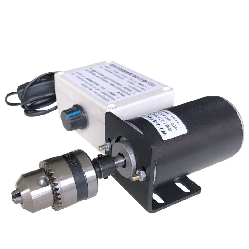 220V 80W 6500rpm Miniature Permanent Magnet DC Motor Carbon Brush High Speed Ball Bearing Speed Adjustable Table Drill