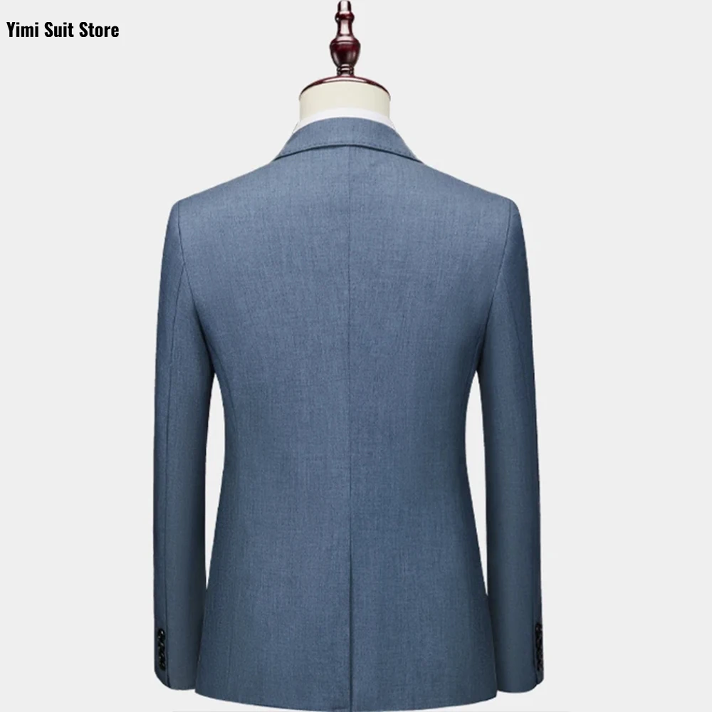 YiMinpwp Premium costume pour hommes 3 pièces beau affaires coupe ajustée Satin une boutonnage formel fête de mariage marié costumes XS-5XL