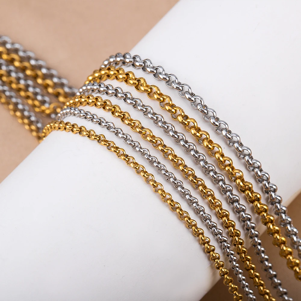 

1Meter 2/2.5/3/4mm Stainless Steel Gold Color Chain Necklace Chain for DIY Jewelry Bracelet Making Components material Supplies