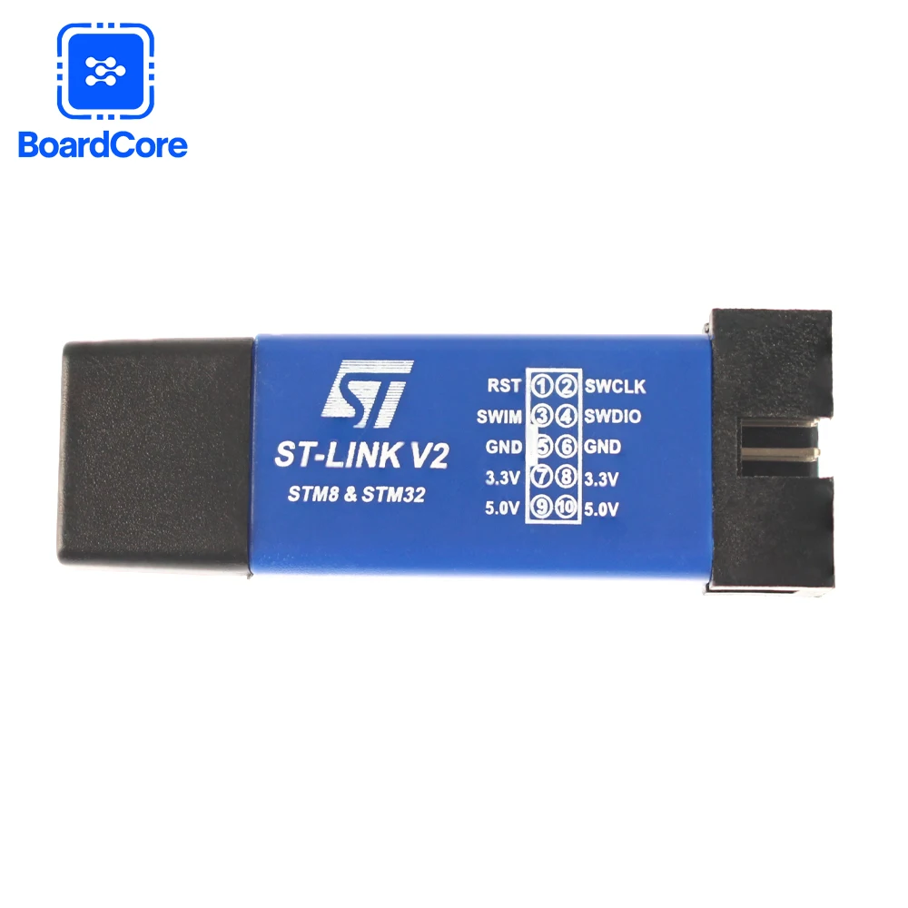 1/2pcs ST-Link V2 STM32 STM8 ST LINK Simulator Download Programming with Cover DuPont Cable