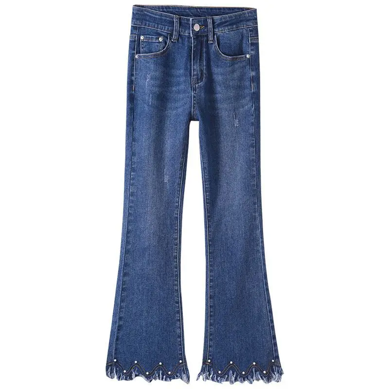 

2026 Fashion Women's High Waist Flare Jeans Stretch Bootleg Denim Pants Slim Fit Ankle Length for Spring Fall