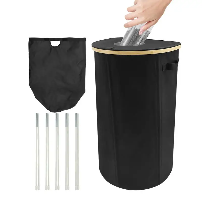 

Перерабатываемый мусорный бак из ткани Оксфорд, контейнер для переработки со съемным и многоразовым внутренним мешком для кухни, складная банка на 26 галлонов