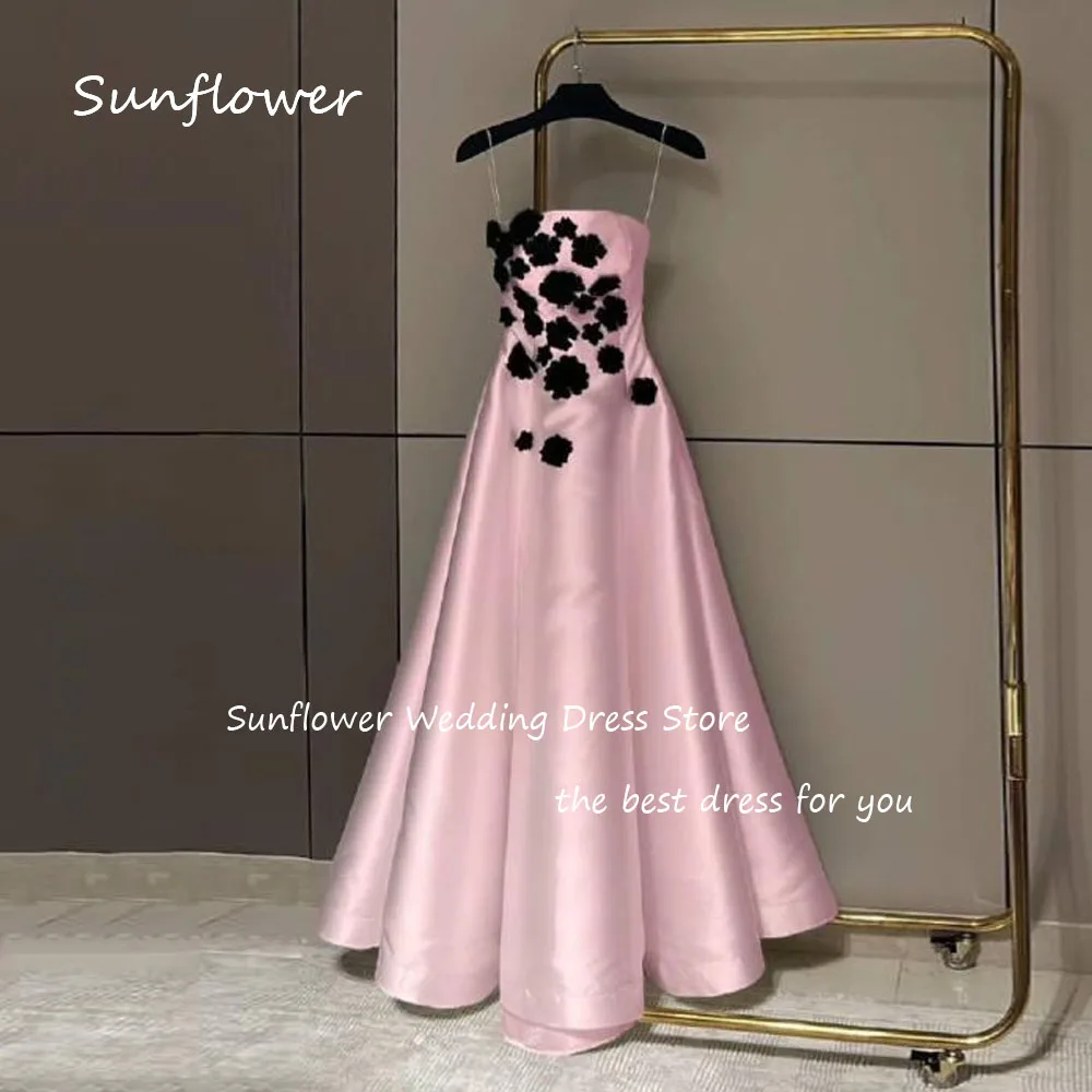 Sunflower Strapless Satin Appliques A-LINE Princess dress 2024 Slim Backless Ocassion Gown Floor-Length Formal Evening Dress