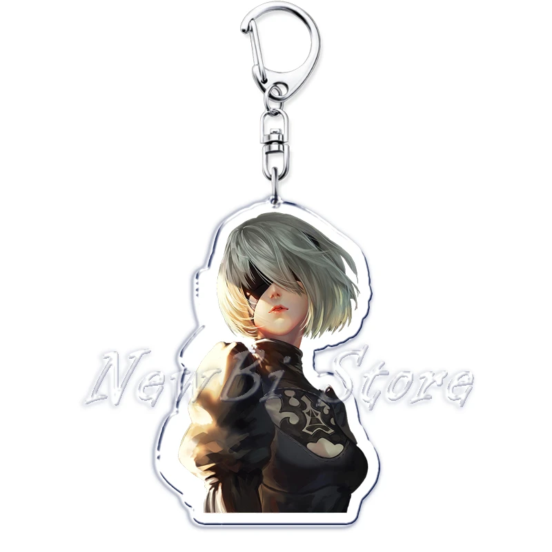 Popular Game Nier Waifu Girls Keychain for Women Accessories  Automata Yorha 2b A2 Car Pendant Keying Jewelry Friends Fans Gift