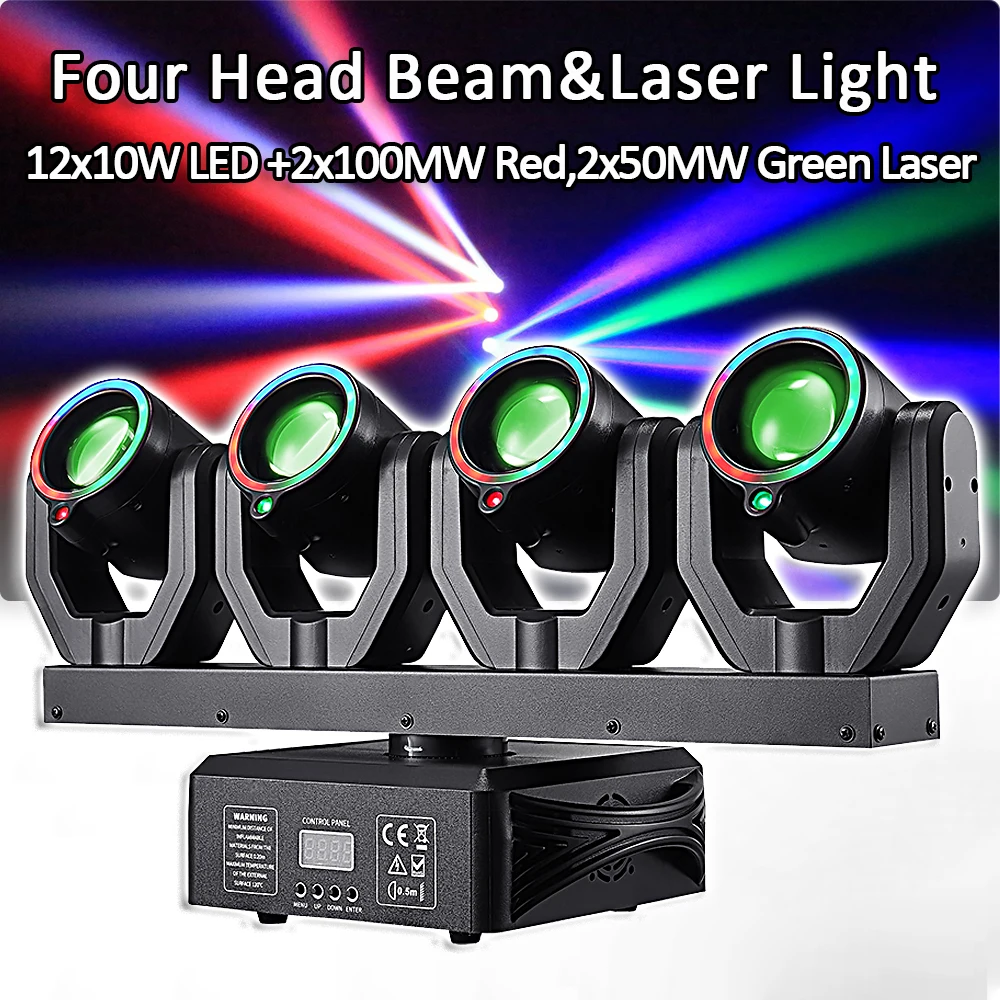 

4x30W LED Head Moving Head Beam Light 2 Beam+Laser+Strobe+aperture 5in1 Effect lights DMX512 Stage Lighting LED Club Light