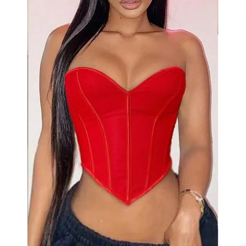 Body Sexy con hombros descubiertos y decoración correa trasera para mujer, ropa moldeadora con cuello en V y soporte para