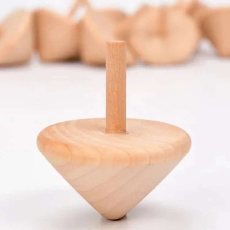 5Pcs Wooden Rotate Spinning Tops Classical Funny Peg-Top Gyro Toys for kids Birthday Party Favors Goodie Bag Pinata Fillers