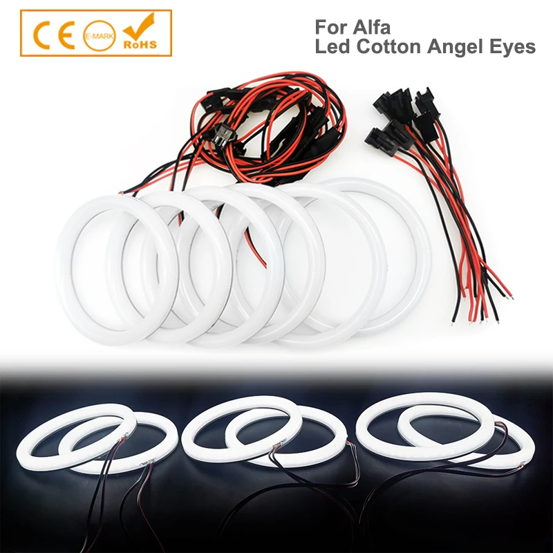 For Alfa Romeo 159 2005-2011 SMD 12V LED Cotton Angel Eyes kit Halo Ring Headlight DRL