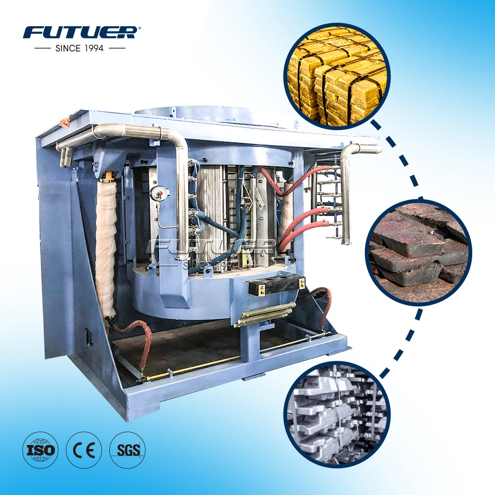 Custom OEM 5.5 Ton Steel Shell Medium Frequency Induction Melting Furnace Machine Overspray Cooling 7.5kw Motor Automatic