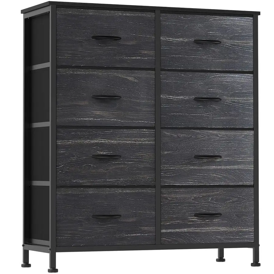 

8 Drawer Dresser TV Stand, Entertainment Center, Media Console Table with Metal Frame and Wood Top for TV up to 45 inch, Chest o