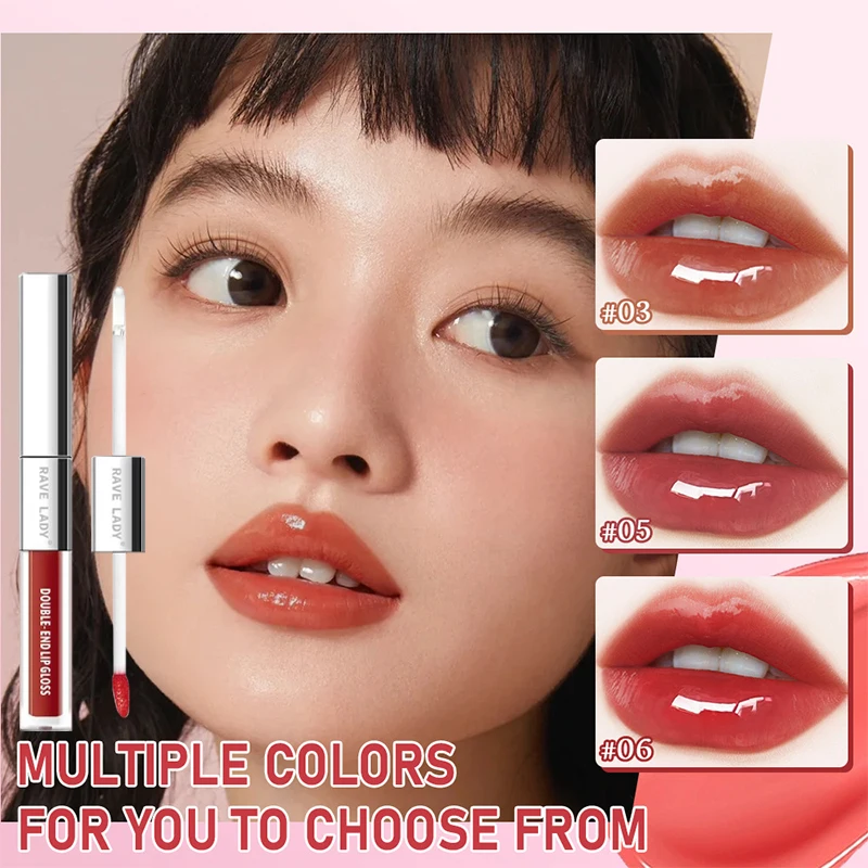 Double-headed Lip Glaze Raincoat Lipstick Waterproof Lip Mud Matte Matte Surface Not Easy To Stain Cup Solid Color Lip Makeup