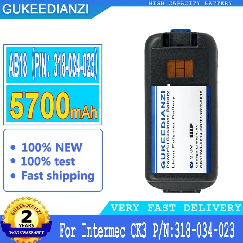 

5700mAh аккумулятор GUKEEDIANZI AB18 (P/N 318-034-023) для Intermec CK3C1 CK3 CK3X CK3R CK3A1 аккумулятор большой мощности