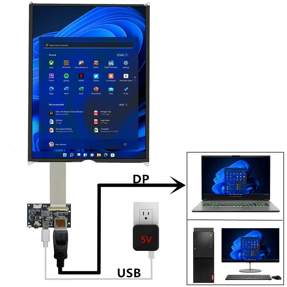 LP097QX2-SPAV 9.7 Inch LCD Display Screen DP Control Driver Board For iPad 5 Air DIY Computer Secondary Screen Monitor