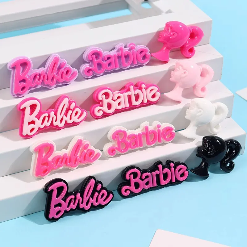 5Pcs Barbie Alphabet English Resin Accessories Anime Kawiai Mini Cream Glue Diy Decoration Handmade Homemade Materials Toy Gifts