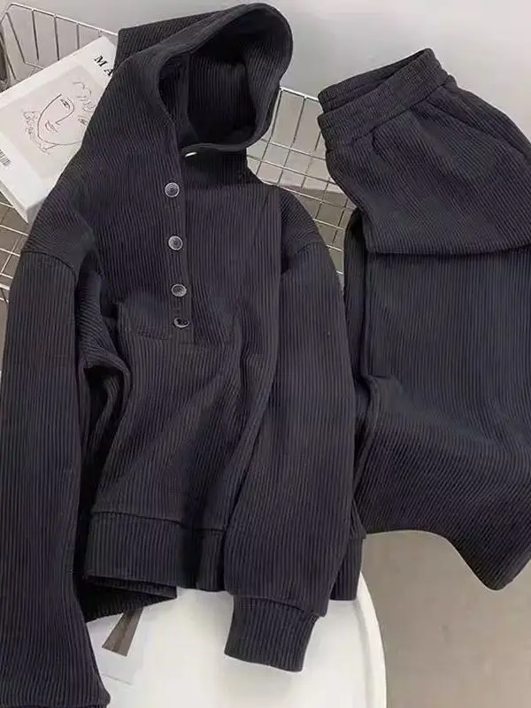 

Комплект для похудения: повседневные спортивные брюки с высокой талией и худи больших размеров (до 300 фунтов), женская модная весенняя коллекция