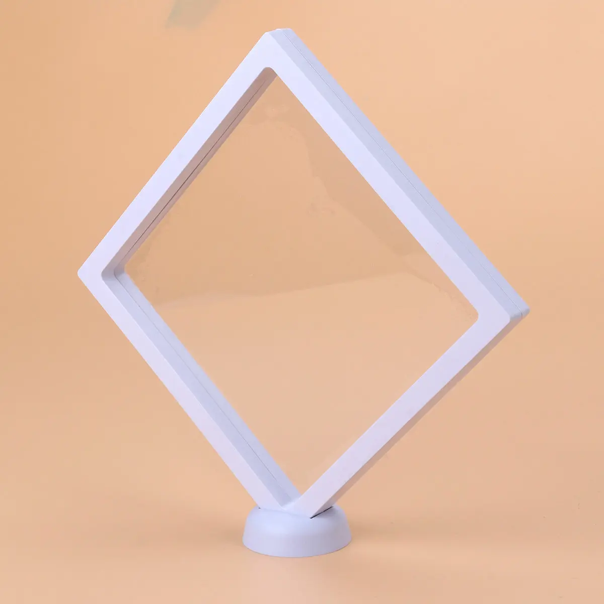 3D Floating Frame Shadow Box Jewelry Display Case Coin Holder Clear Plastic Pe Film 18x18x2cm Desktop Display 3D Floating Frame