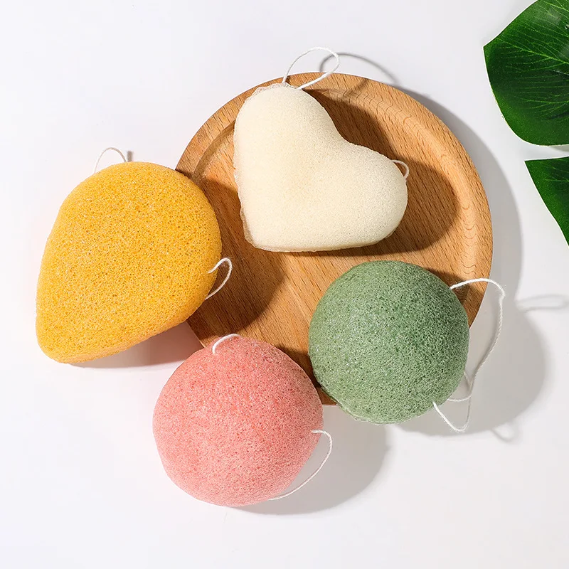 Puff Natural Cleanse Exfoliator Puff Face Cleaning Sponge Round Shape Konjac Face Washing Sponge Facial Tool