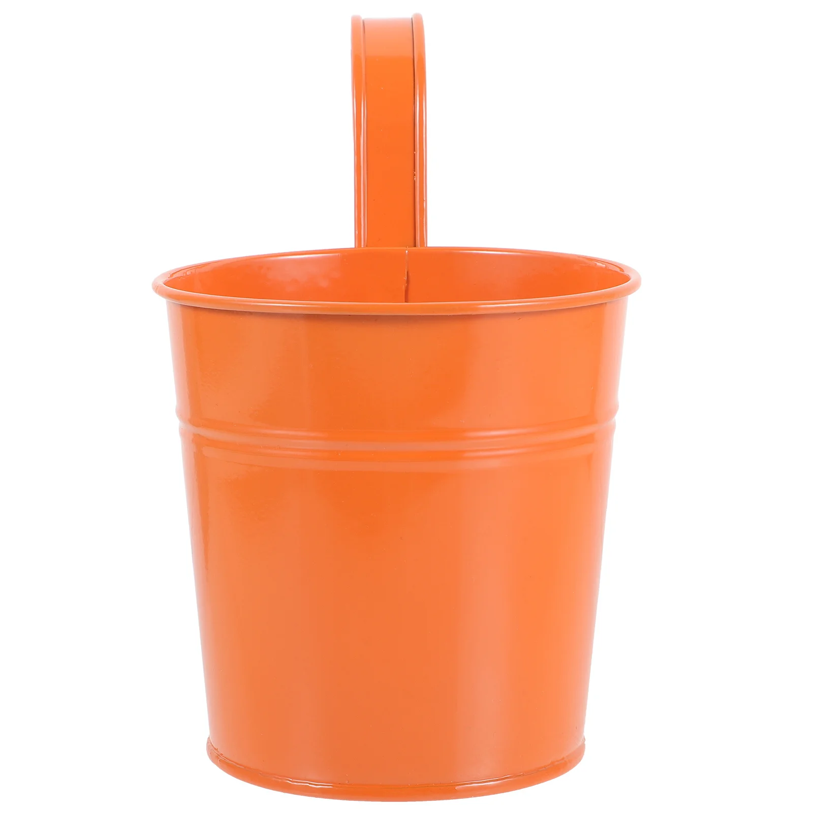 1Pcs Hanging Iron Bucket Garden Flower Holder Rustproof Metal Planter for Fence Wall Decor Suitable for Silk Plants and Potted
