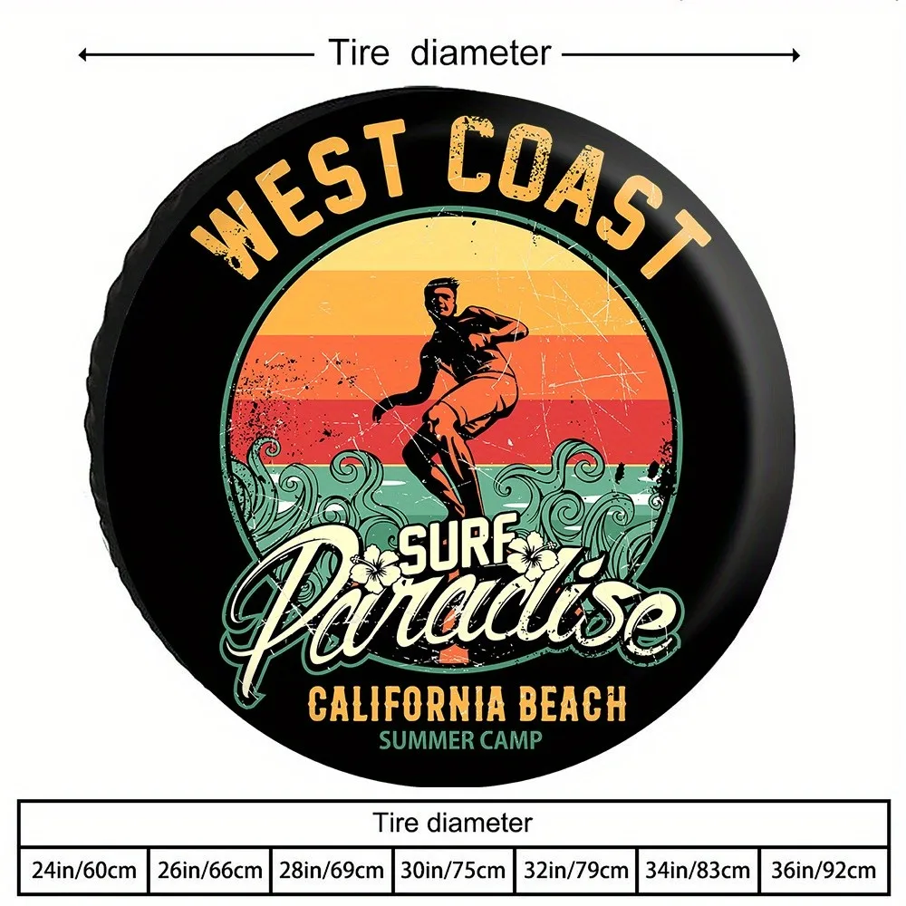 

Чехол для запасного колеса West Coast Surf Paradise из полиэстера для автодомов, кемперов и прицепов