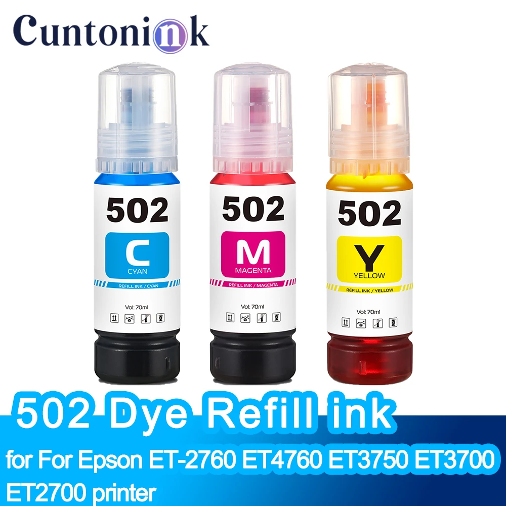

502 Dye Refill ink Premium quality Dye Ink for All Deskjet Printers for For Epson ET3750 ET2750 ET3710 ST3000 ST4000 printer