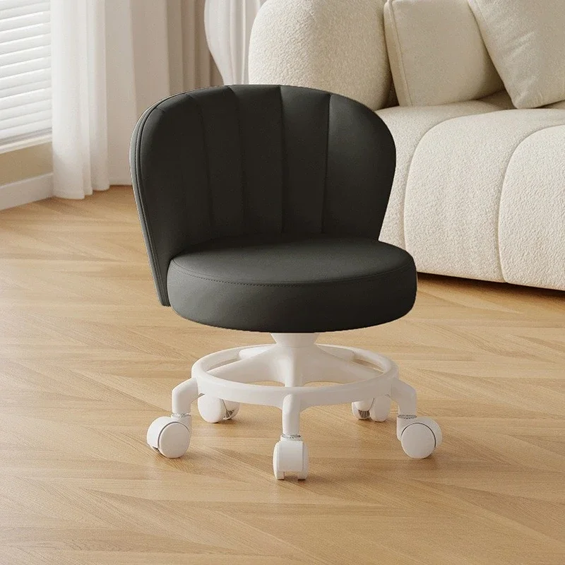 Anti-rollover Cardan Wheel Stool Pulley Low Stool Movable Back Chair Home  Artifact Round Bench Pulley Portable Stool