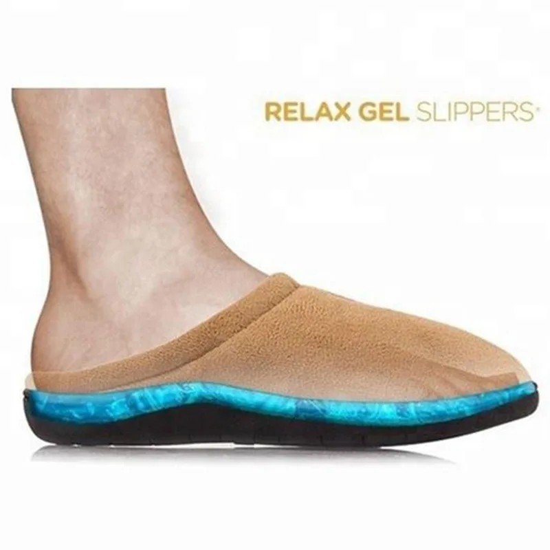 

HQF UG Slow Rebound Gel Slippers Memory Sponge Five Finger TPR Compound Cloth Indoor Winter Warm Home Shoes Plus Size 45 46 47