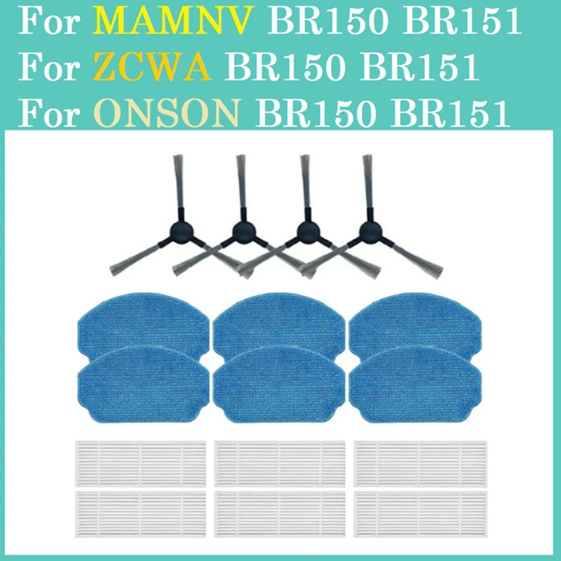 Replacement Parts For MAMNV BR150 BR151/ ZCWA BR150 BR151 / ONSON BR150 BR151 Robot Vacuum Cleaner