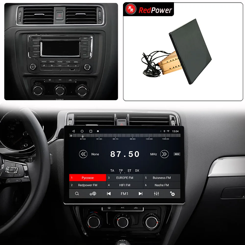 12.95 inch car radio redpower HiFi for VW Jetta 6 2011 - 2018 Android 10.0 DVD player audio video DSP CarPlay 2 Din