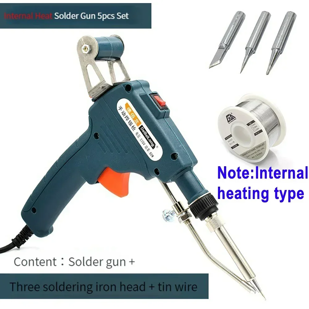 

110V/220V 60W Manual Soldering Iron Set Electric Solder Tin Gun Internal / External Heating Tin Welder Welding Repair Tool