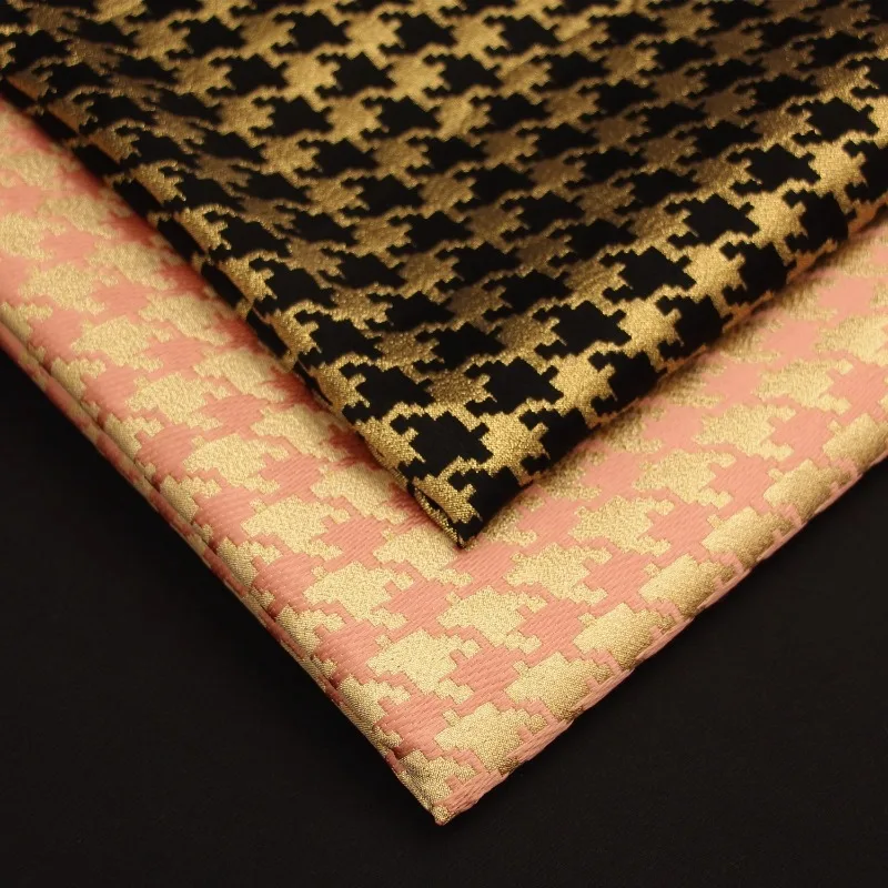 แฟชั่นพันนกตารางผ้าฝ้ายโพลีเอสเตอร์ Jacquard แฟชั่นผ้าชุดม้าเสื้อแจ็คเก็ตผ้าออกแบบ