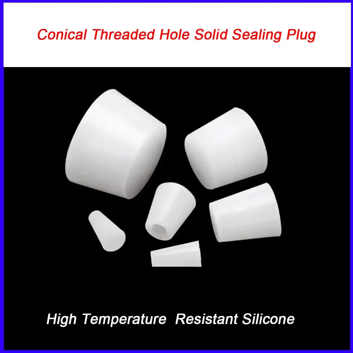

High Temperature Resistant Silicone Conical Threaded Hole Solid Sealing Plug Laboratory Test Tube Plug