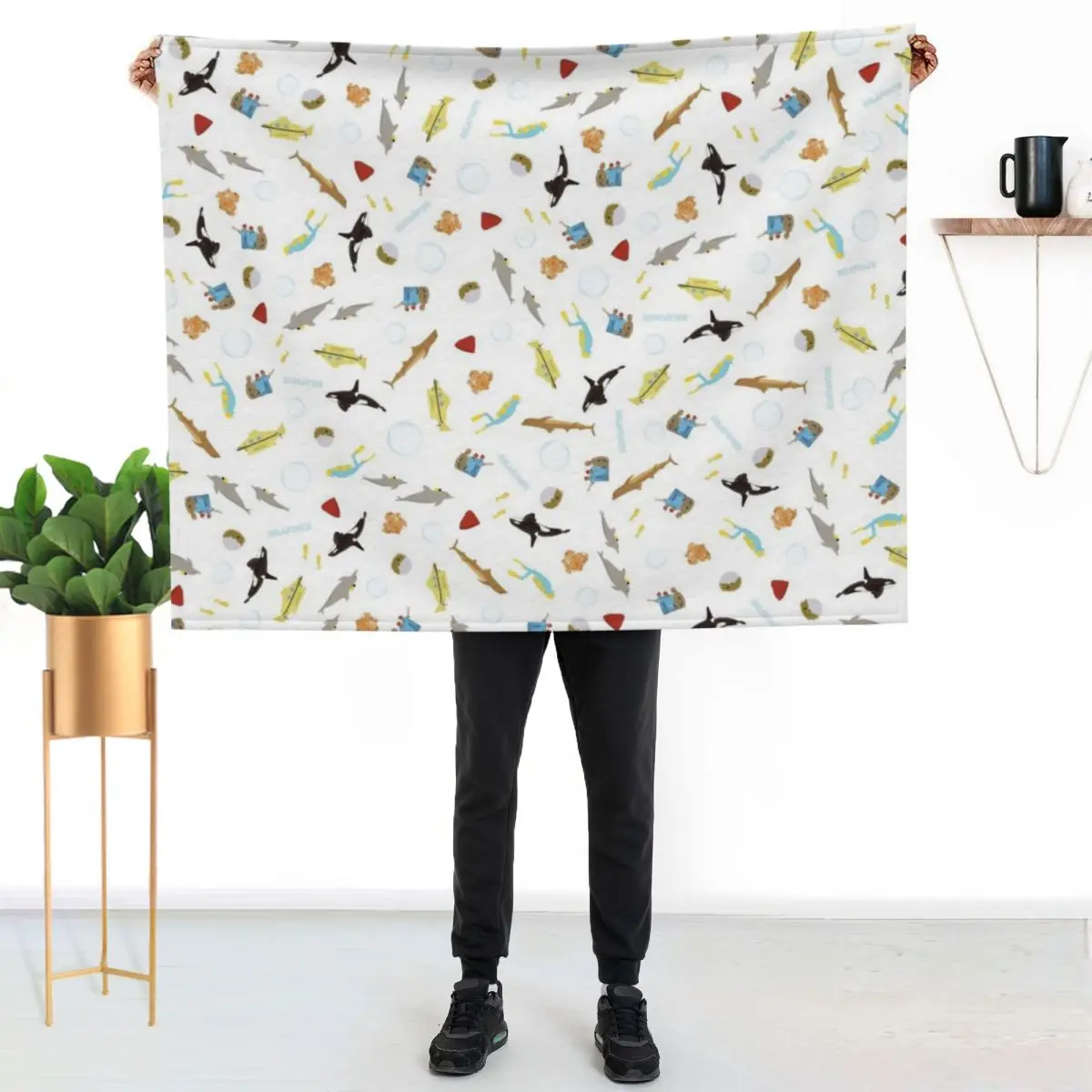 The Life Aquatic with Steve Zissou: Repeat Pattern Throw Blanket anime For Baby Fashion Sofas Luxury St decorative Blankets