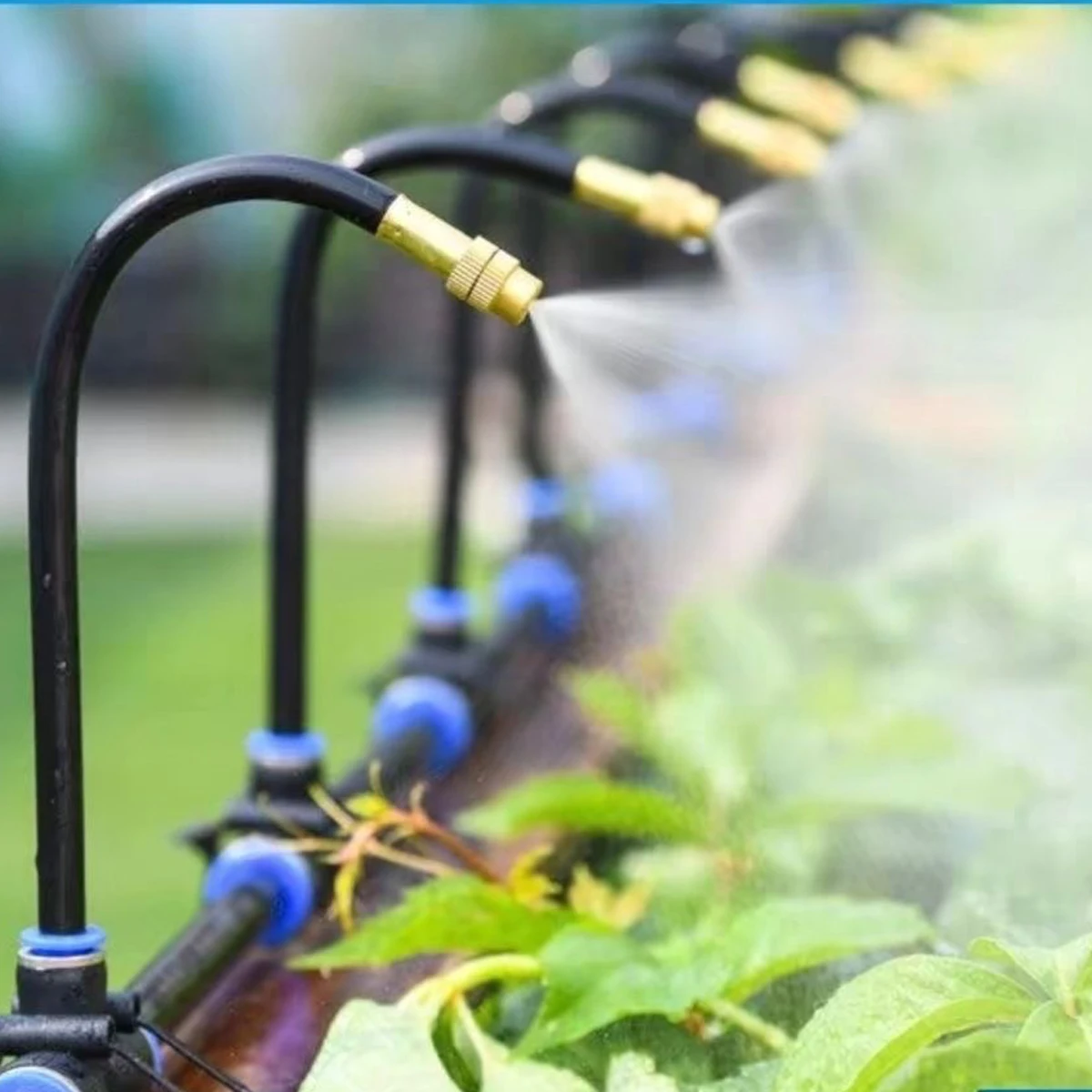 5~20pcs Free Bending Yellow Copper Mist Nozzle 8mm Straight Push Lock Joint Garden Watering Humidification Sprayer