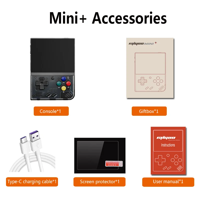 MIYOO-Mini Plus Handheld Game Console, Console Retro Portátil, de 3,5 polegadas IPS HD Screen, Sistema Linux, Emulador de jogos clássicos, Presente das crianças
