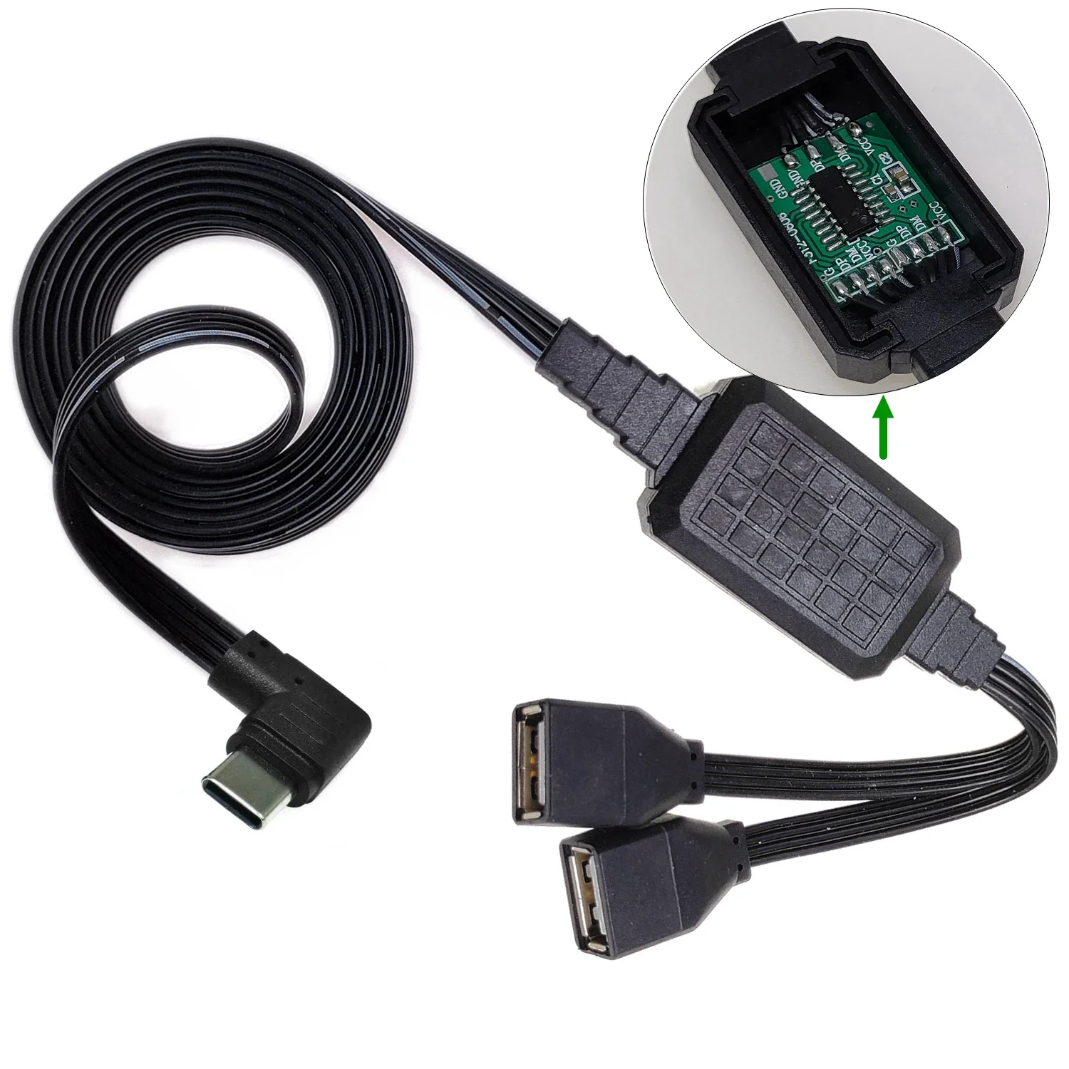 

OTG C-type cable adapter,1 male plug to 2 USB2.0 female, Dual data transfer converter 20CM 30CM 40CM