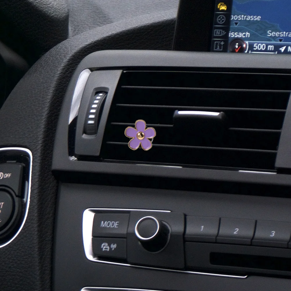

8pcs Purple Car Air Freshener Vent Clips Daisy Flower Scented Diffuser For Women Long Lasting Fragrance Cute Car Decor