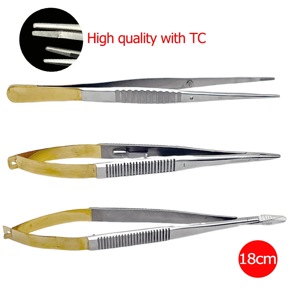 

18Cm Castroviejo Needle Holder Dental Surgical Scissors Implant Holding Forceps Tweezer Dental tools