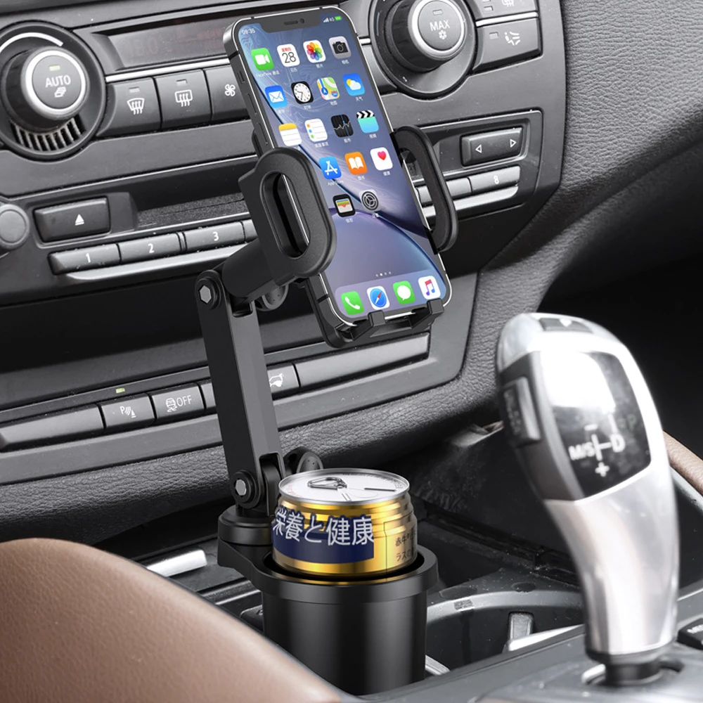 

Car Cup Holder Phone Stand Universal 2 in 1 Drinking Bottle Mount Cellphone Cradle Adjustable Car Mount Support for SUV