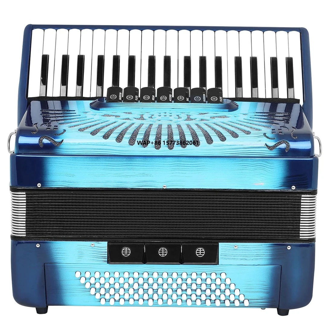 AH-290 37Key 96Bass Professional Piano Accordion with Register Switches Anti Slip Keys Responsive Action Music Education