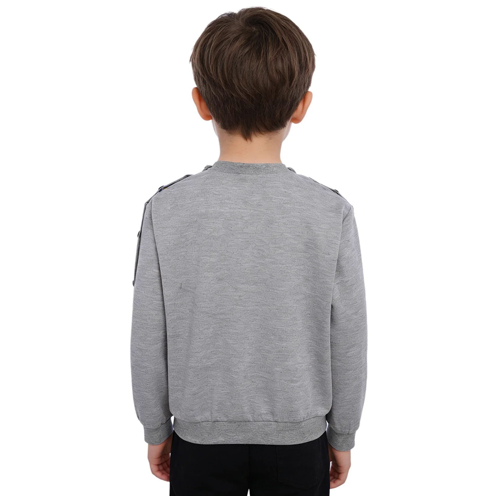 أطفال بنين بنات الاحتياجات الخاصة الملابس التكيفية البلوز اضغط على أزرار طويلة الأكمام البلوز القمصان للتعافي بعد العملية الجراحية #2