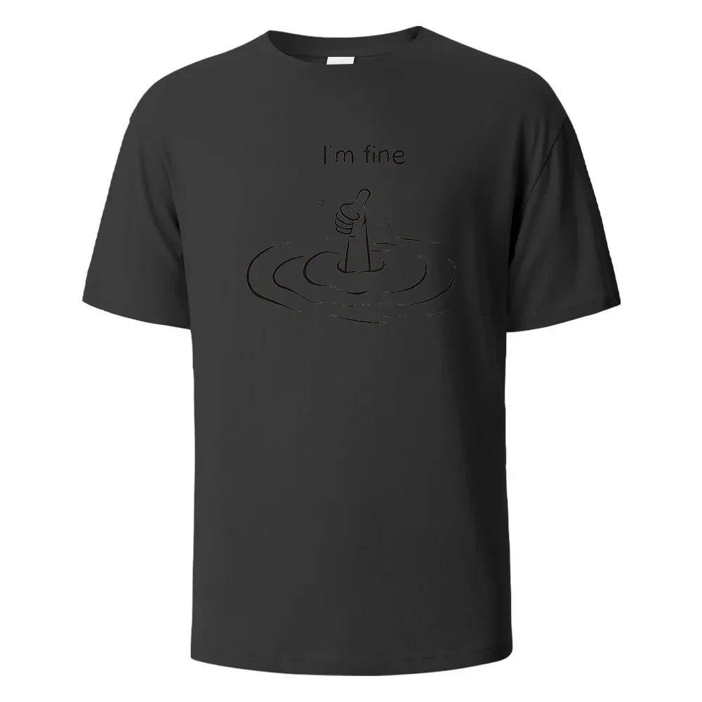 

T-shirt T-fine Imprimé T-shirt 100 % Coton Haut Décontracté Surdimensionné Pour Hommes