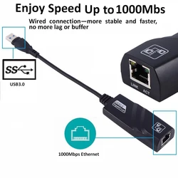 1000Mbps USB3.0 cablato da USB a Rj45 Lan Ethernet Adapter scheda di rete per PC Laptop Macbook Windows 7/8/8.1/10 per Xiaomi Huawei