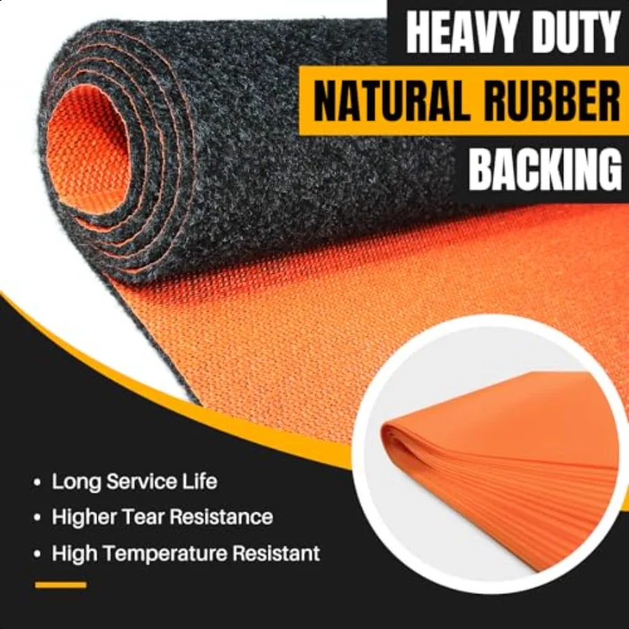 Heavy Duty Oil Spill Mat Garage Floor Mat for Under Car 64" X 64" Waterproof 1 4" Rubber Backing Protects Floor Reusable Absorb