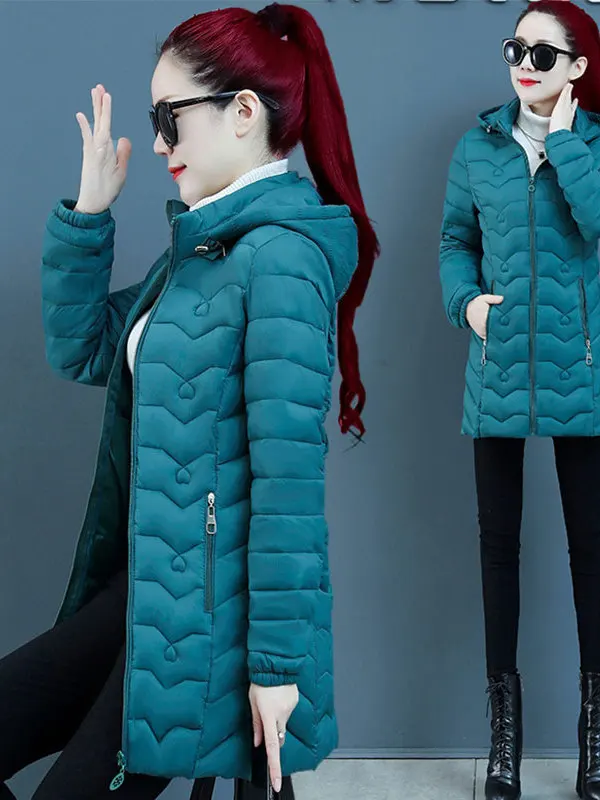 

Winter Women's Mid-Length Cotton Jaet 2025 New Sle Slim Fit Faionable down Cotton Coat Bla Warm Trendy Mom's Coat