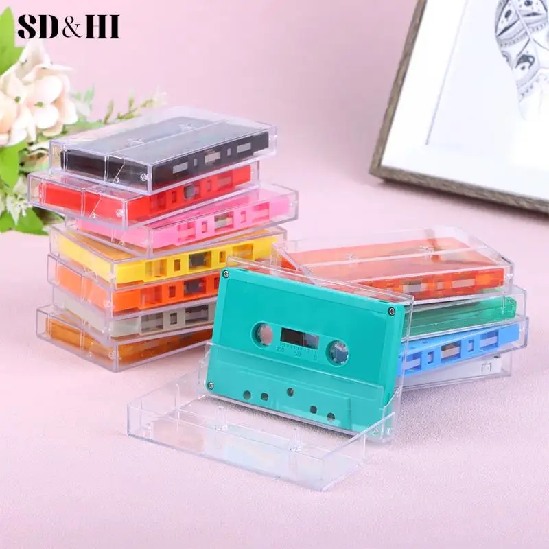 Boîte de Rangement Transparente pour Cassette Standard, Lecteur de Cassette Vierge avec 45 Formations Magnétiques pour Audio, Musique, Statique, 1 Ensemble