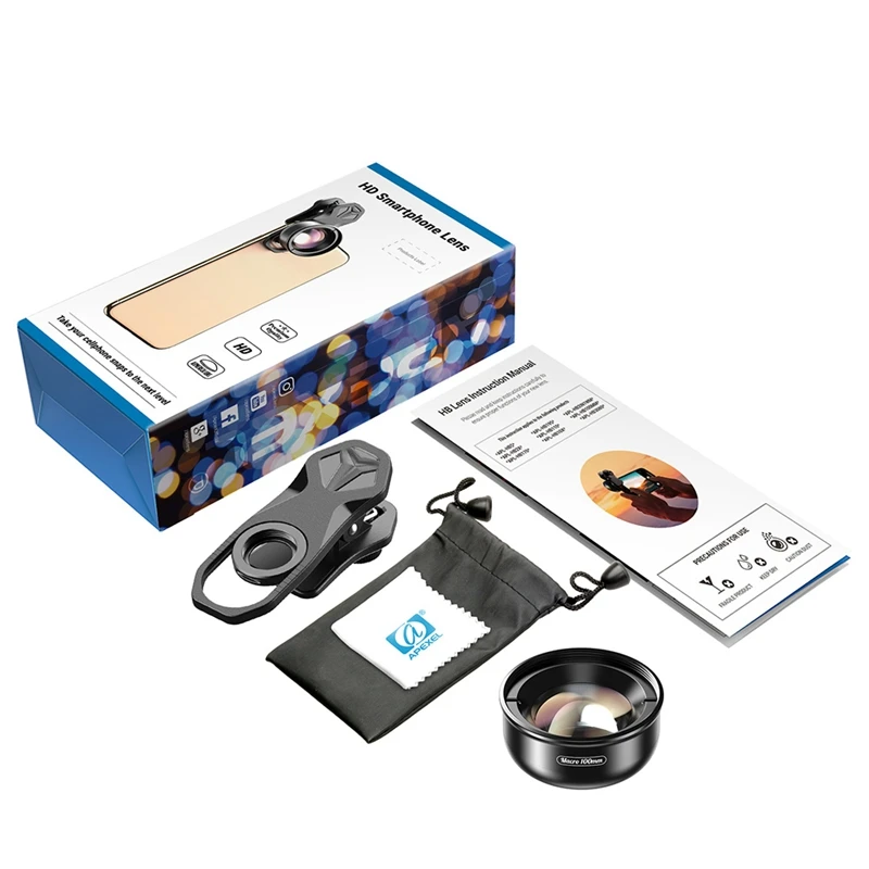 APEXEL 100Mm Macro Lens Camera Phone Lens 4K HD Super Macro Lenses For Iphone For Samsung All Smartphone