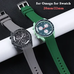 Correa de goma de 20mm y 22mm para Omega, pulsera deportiva de silicona con extremo curvo, resistente al agua, para hombre, Swatch, Rolex